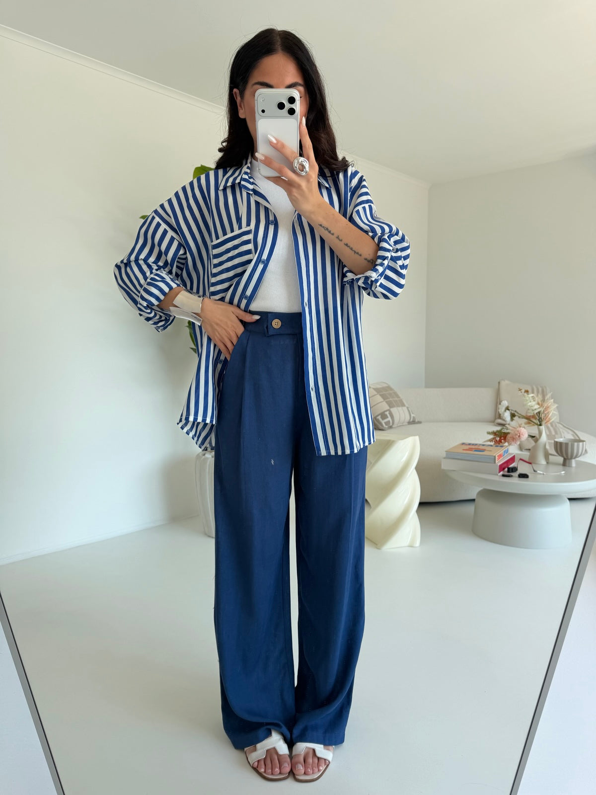 CAMICIA MILLERIGHE EFFETTO DENIM