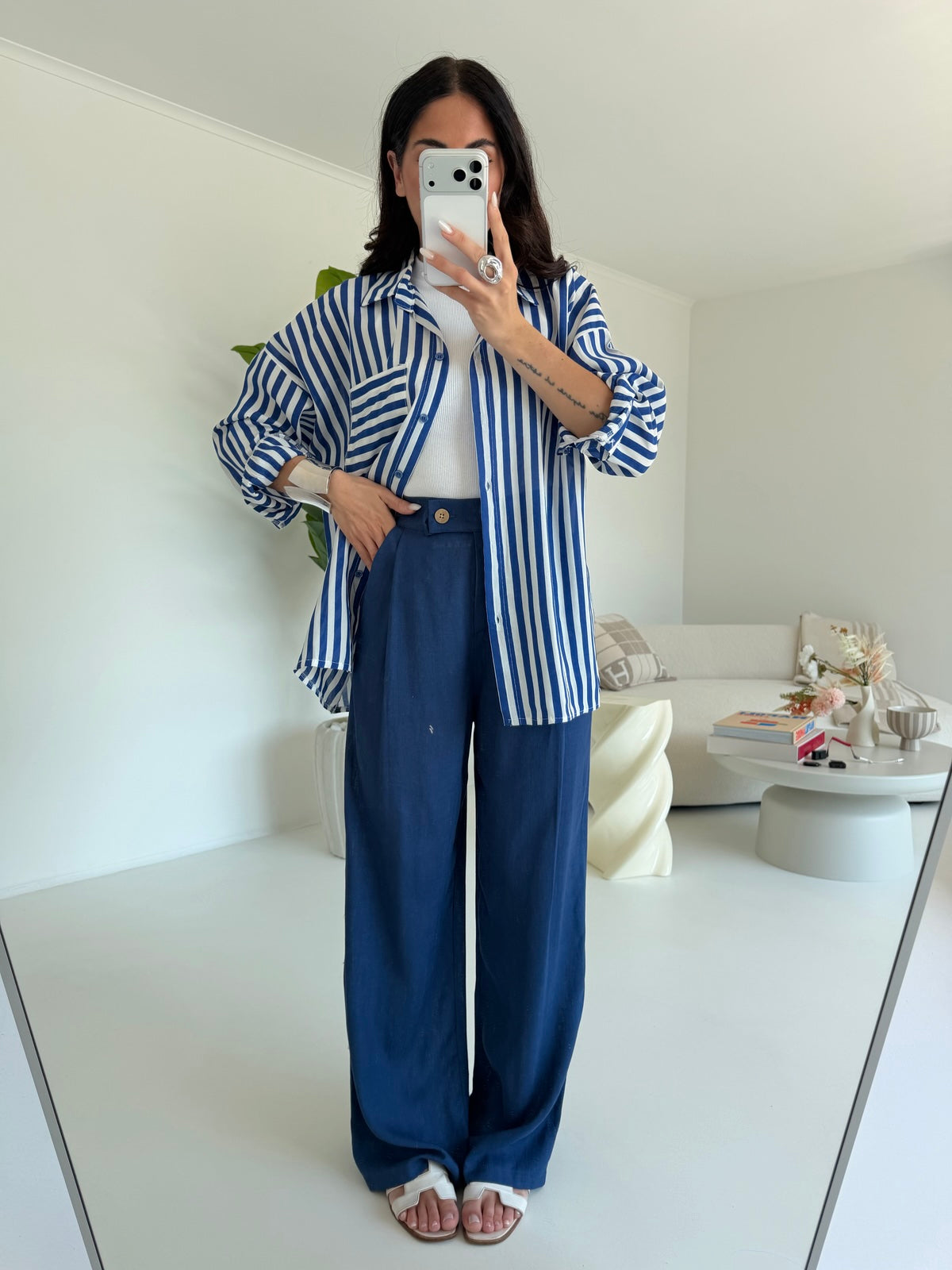 CAMICIA MILLERIGHE EFFETTO DENIM