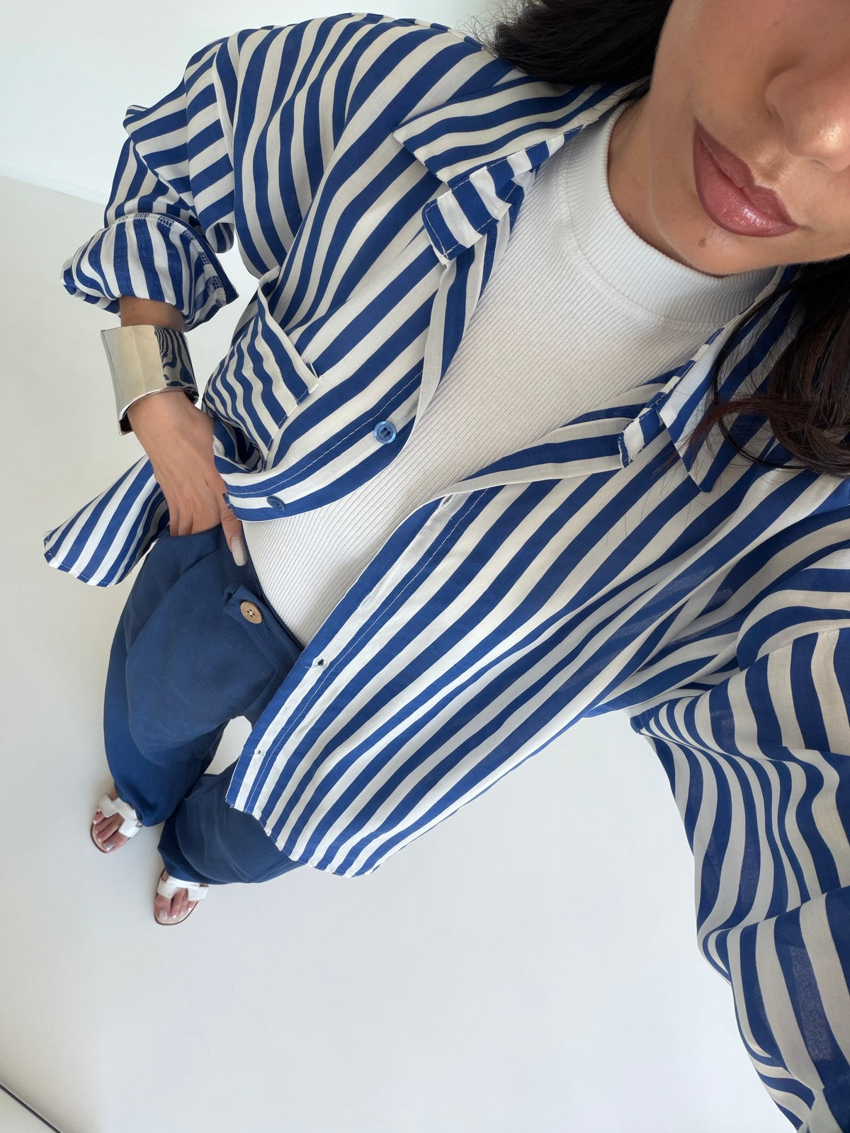 CAMICIA MILLERIGHE EFFETTO DENIM