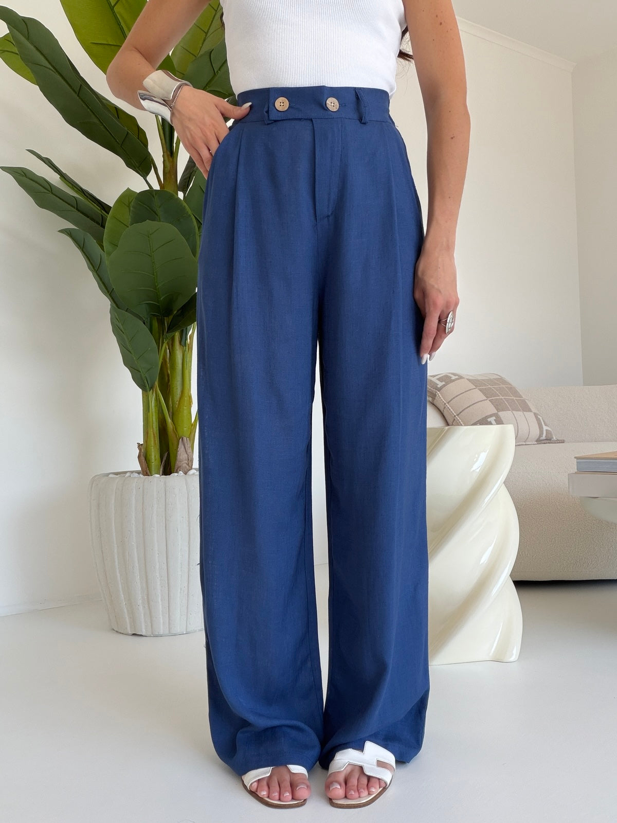 PANTALONE PALAZZO MUST EFFETTO DENIM