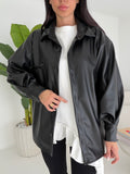 CAMICIA IN ECO PELLE NERA