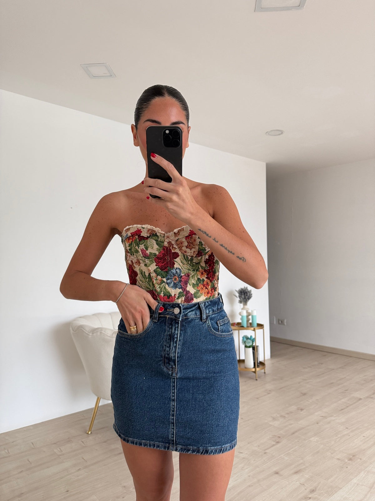 T835-MINI GONNA BLU DENIM