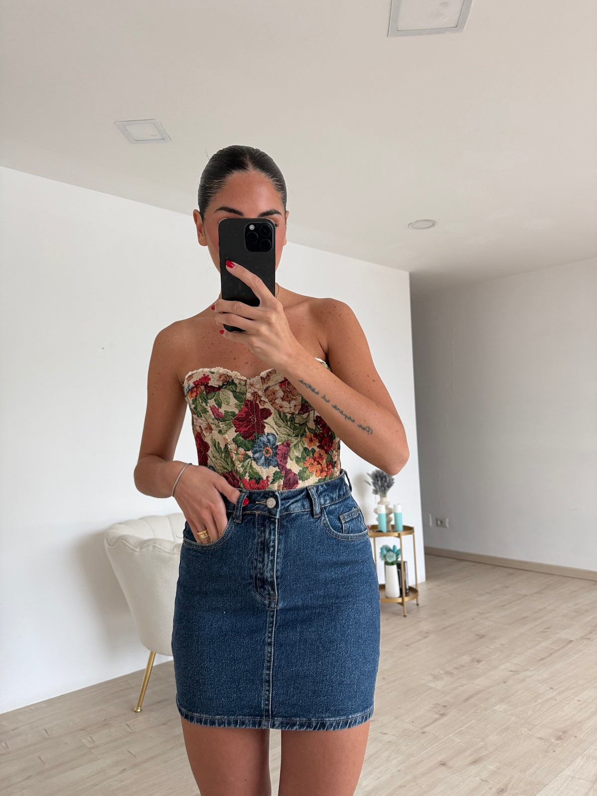 T835-MINI GONNA BLU DENIM