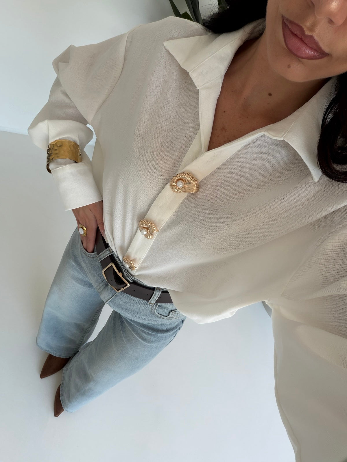 V76712-CAMICIA SANTORINI MILK