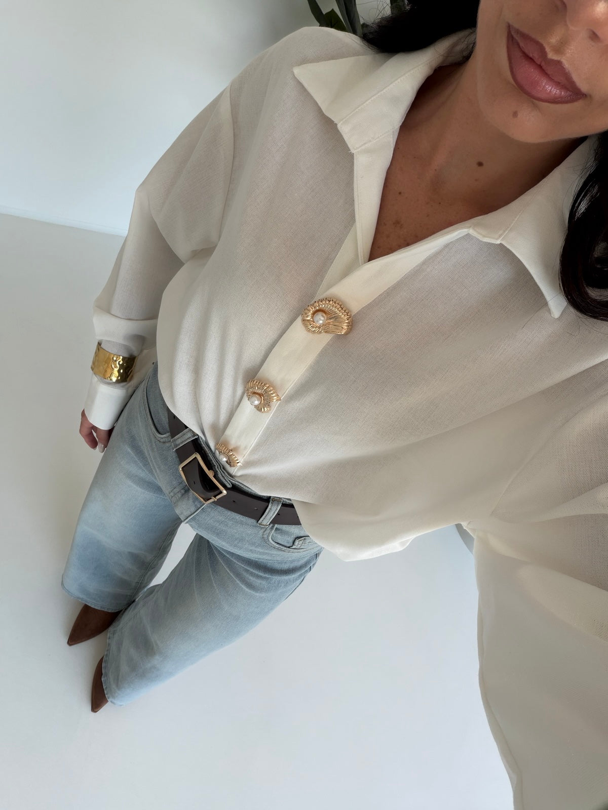 V76712-CAMICIA SANTORINI MILK
