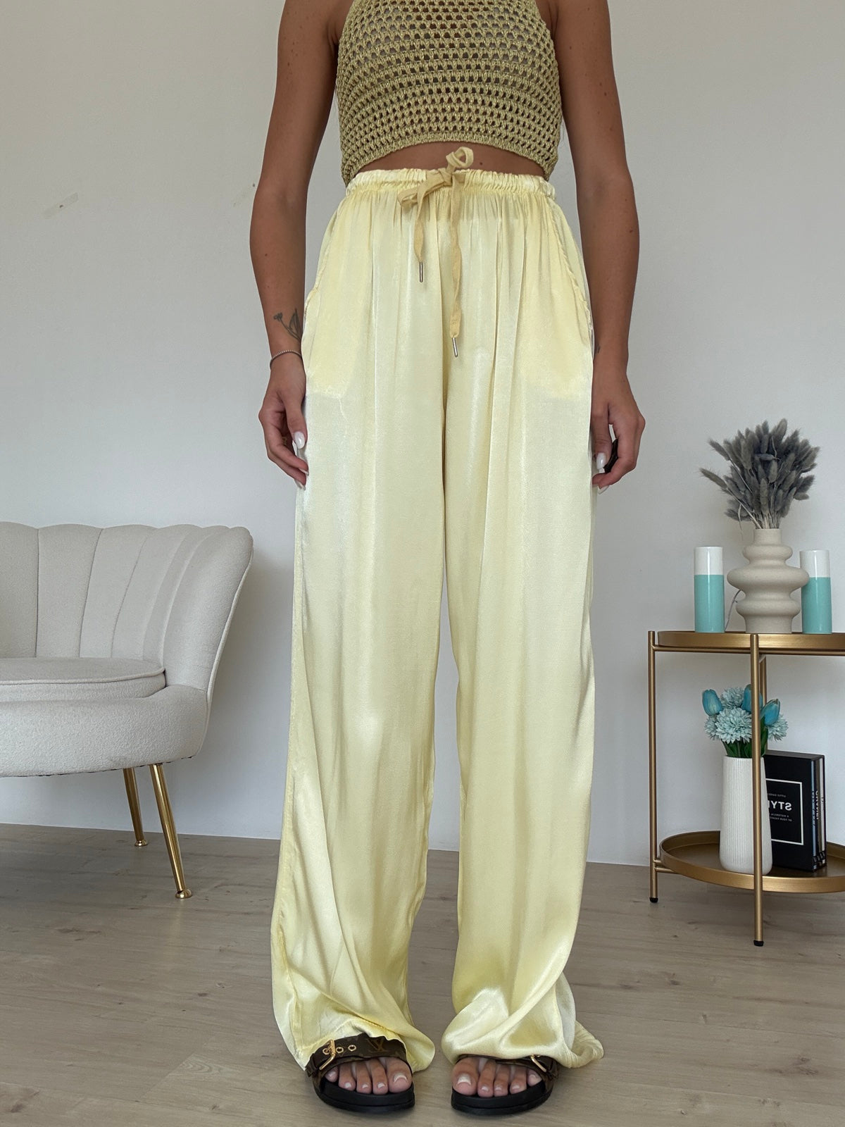 PANTALONE SATIN YELLOW