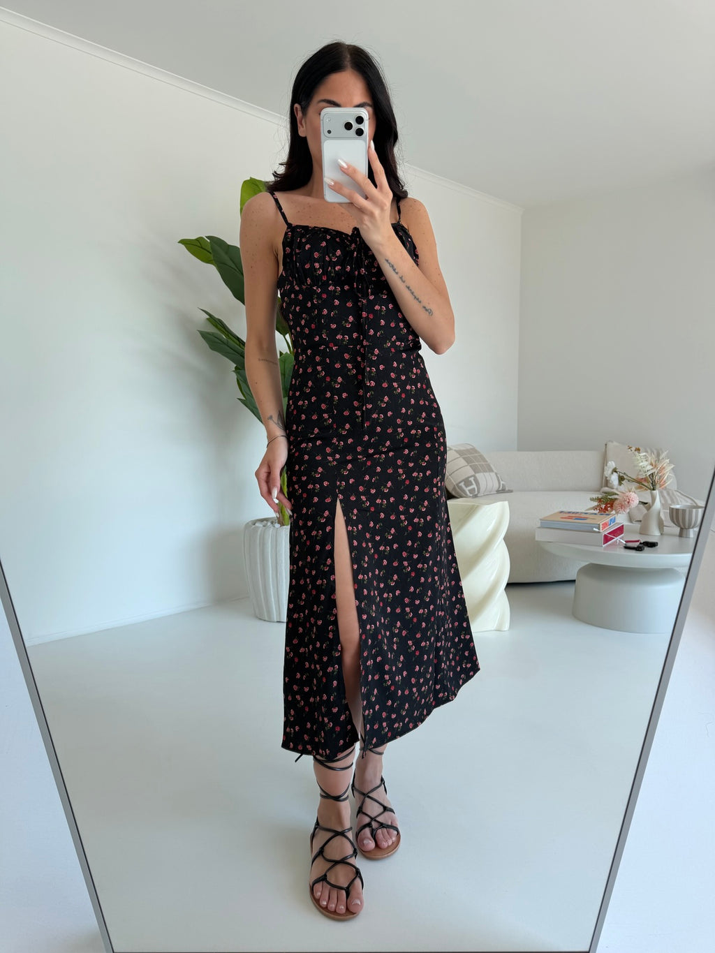 17245-ABITO FLOWER NERO