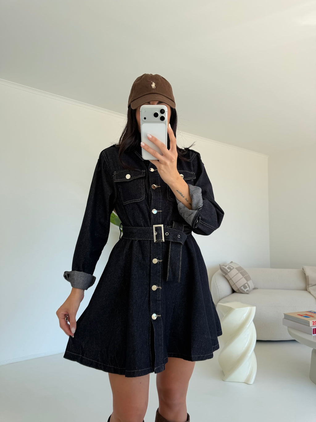 2781-MINI ABITO + CINTURA BLU DENIM