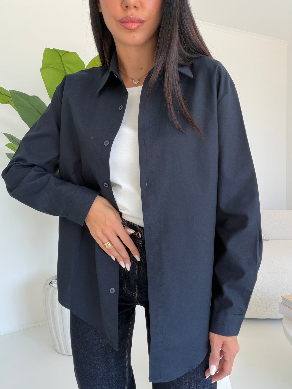 H70408-CAMICIA BASIC NAVY