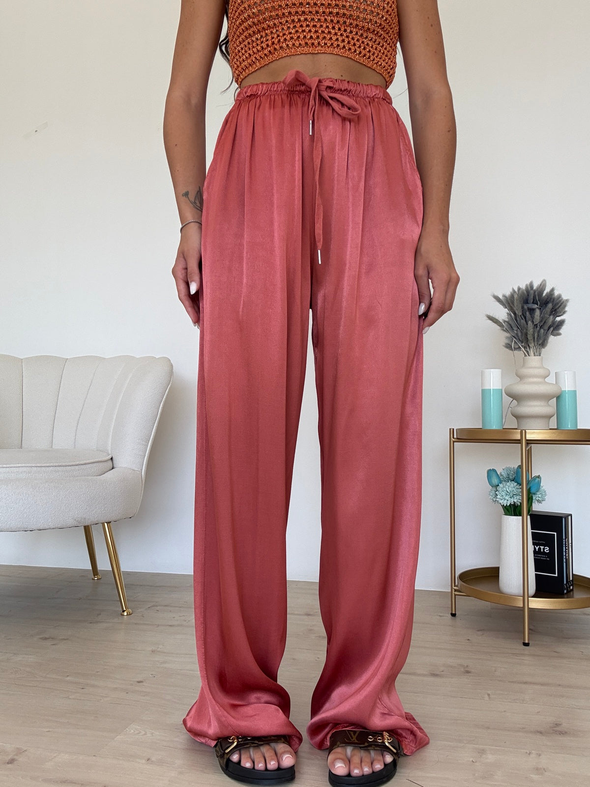 PANTALONE SATIN COCCIO