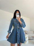 2781-MINI ABITO + CINTURA DENIM