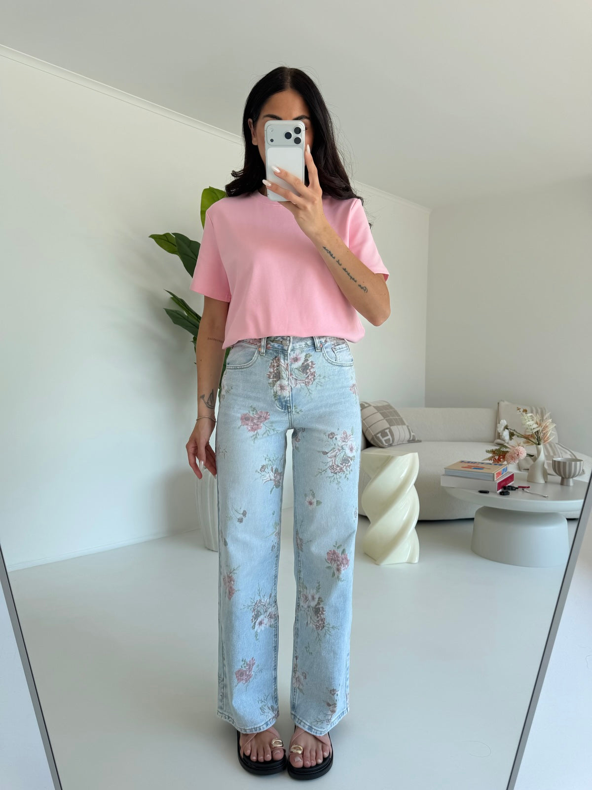 H5663-JEANS GAMBA DRITTA ROSES