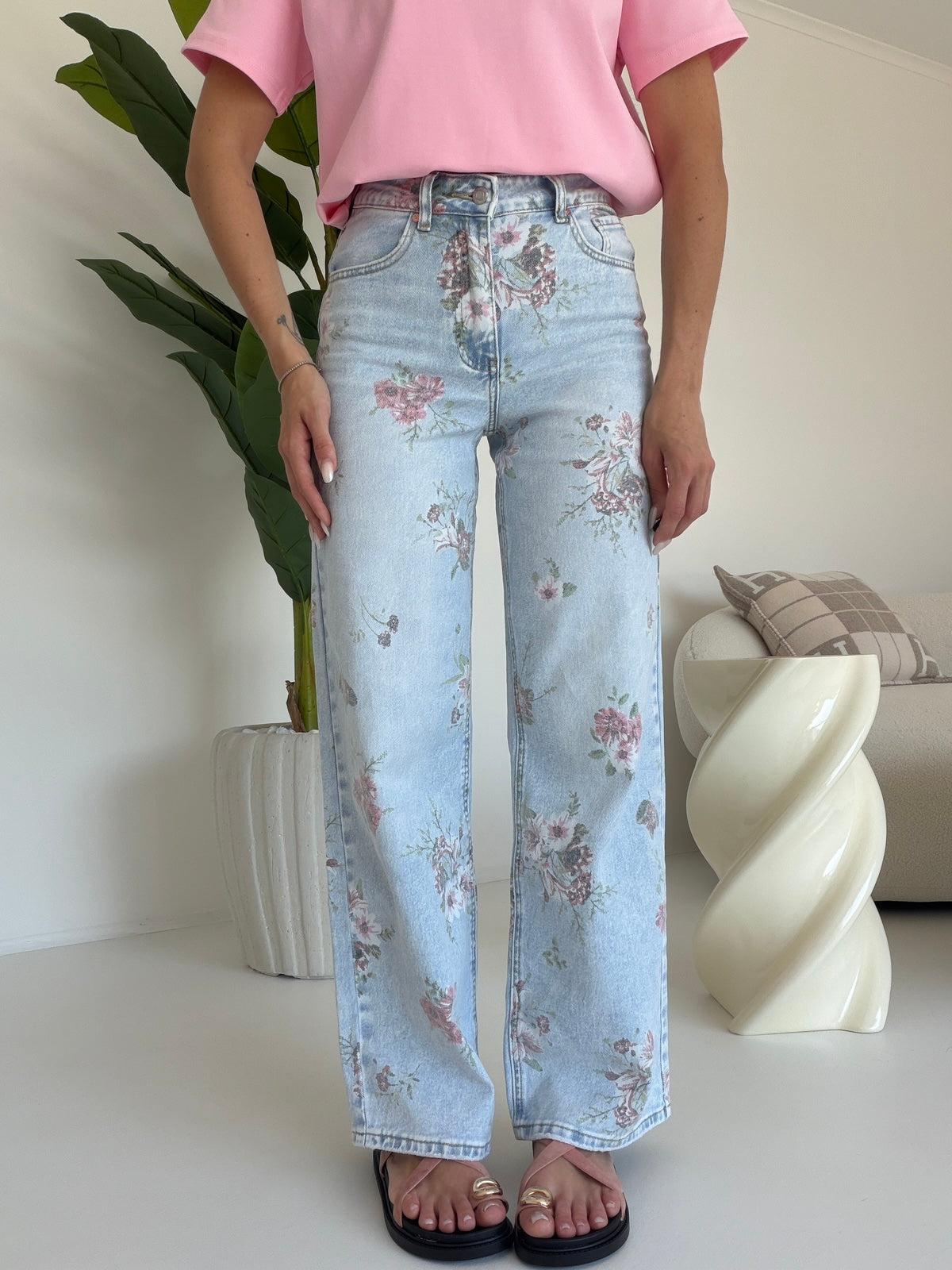 H5663-JEANS GAMBA DRITTA ROSES