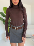 3085-MINI GONNA SHORT +CINTURA GREY