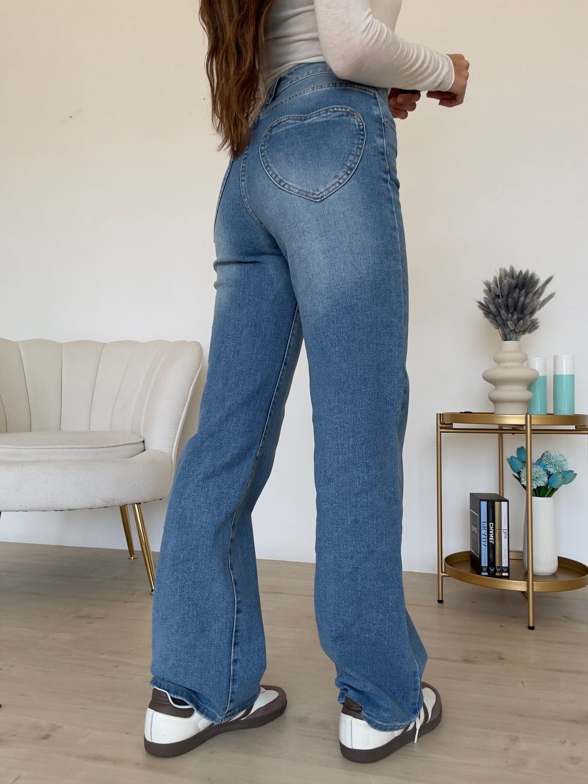 MG752-JEANS GAMBA DRITTA HEART