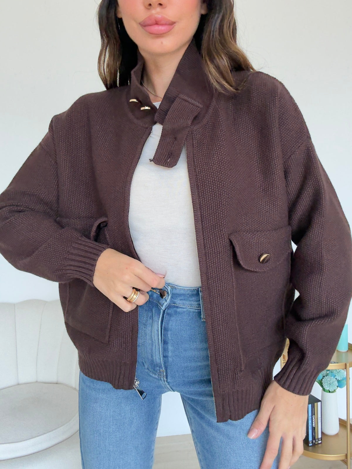 L06562-CARDIGAN STREET CHOCO