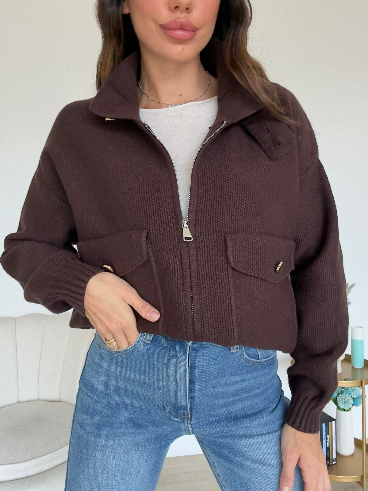 L06562-CARDIGAN STREET CHOCO
