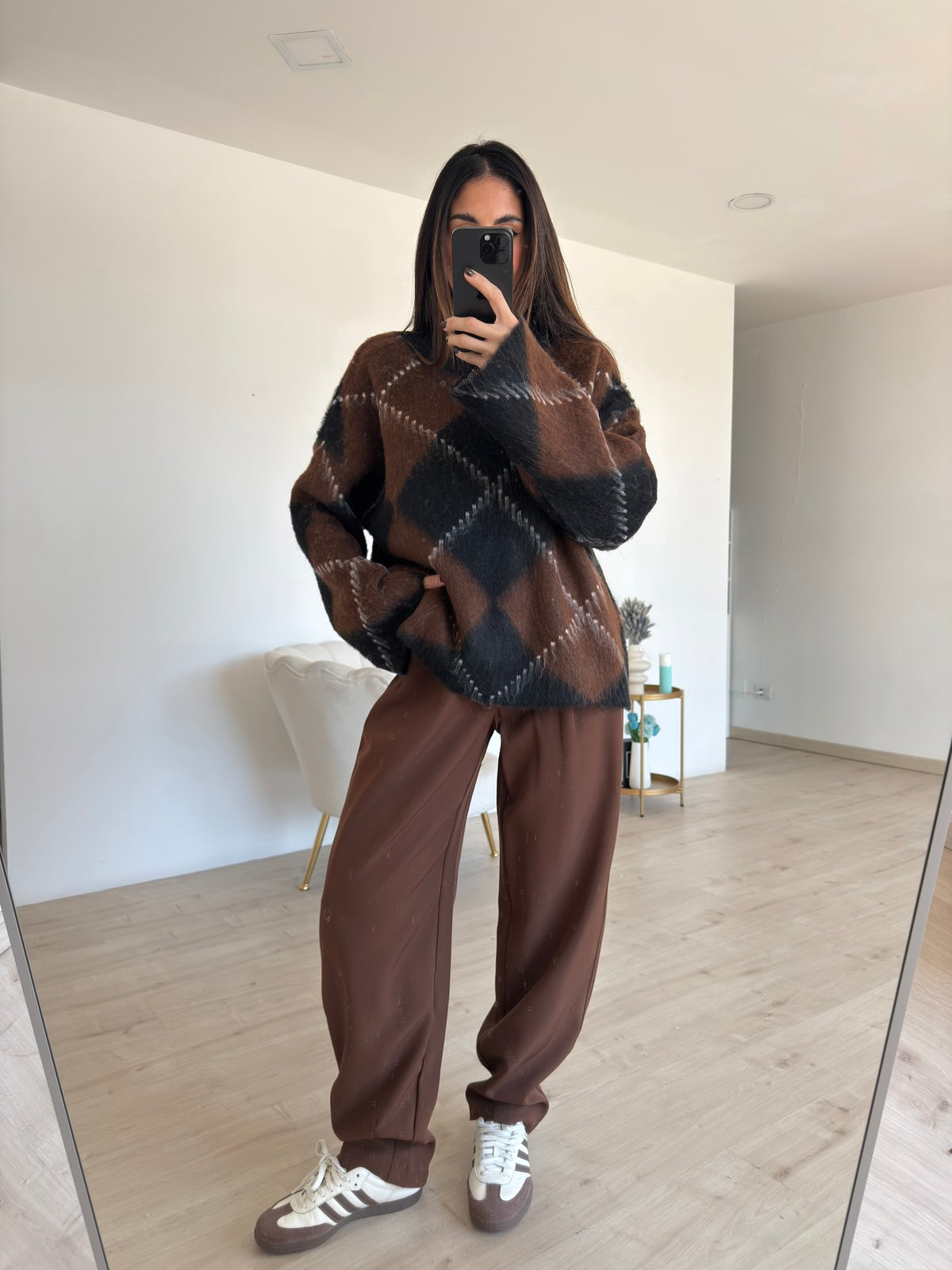 VS9008-5-PANTALONE SLOUCHY CHOCO