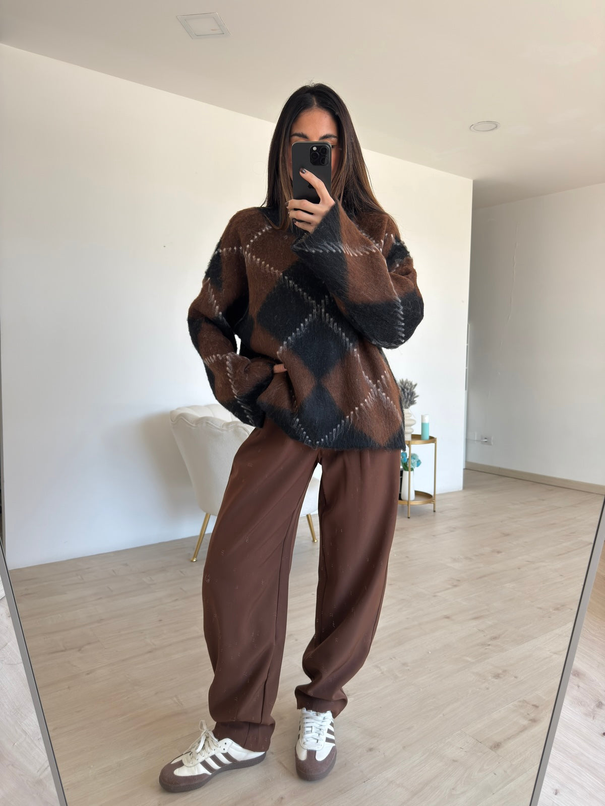 VS9008-5-PANTALONE SLOUCHY CHOCO