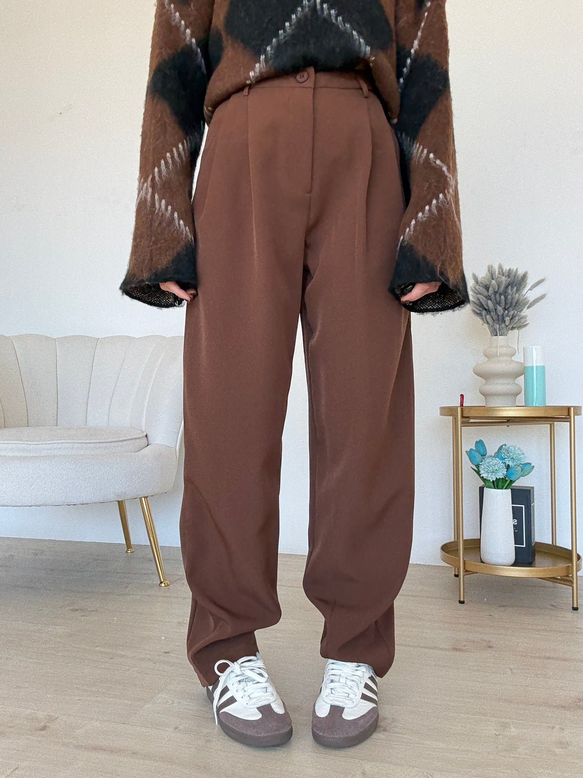 VS9008-5-PANTALONE SLOUCHY CHOCO