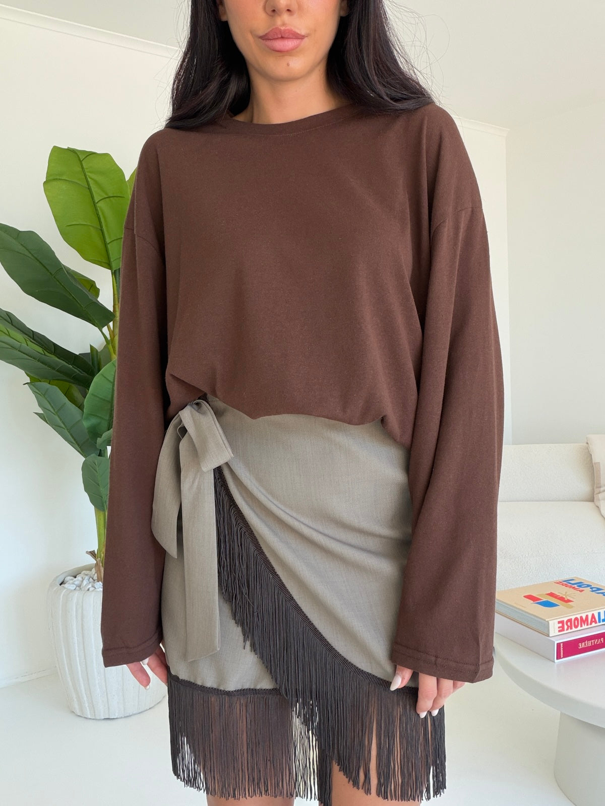 MINI GONNA TEXAS TAUPE
