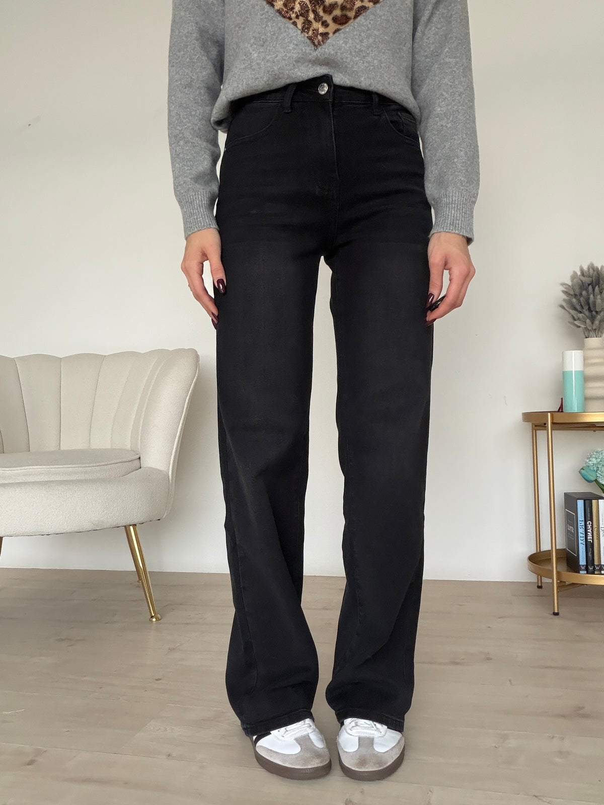D5407-11-JEANS PALAZZO LEVI NERO