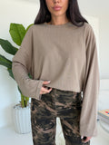 19366- MAGLIA LONG SLEEVE  TAUPE