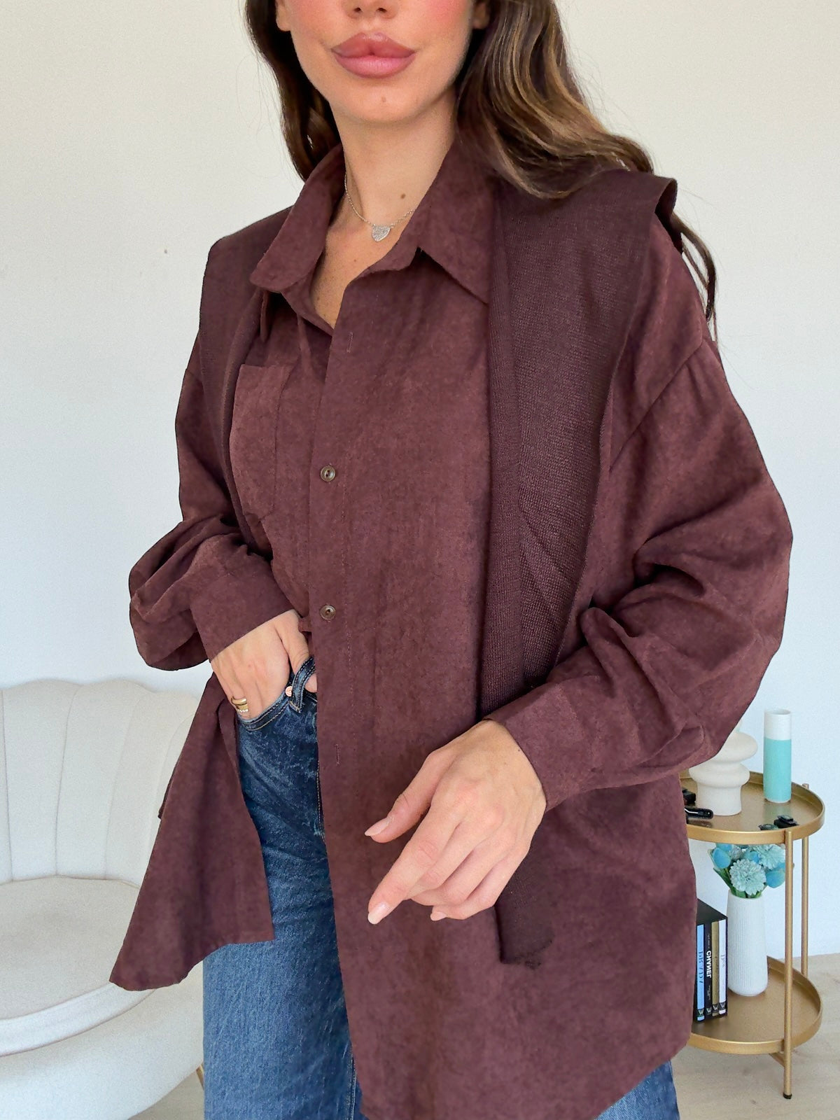 W43347-CAMICIA VELVET WINE