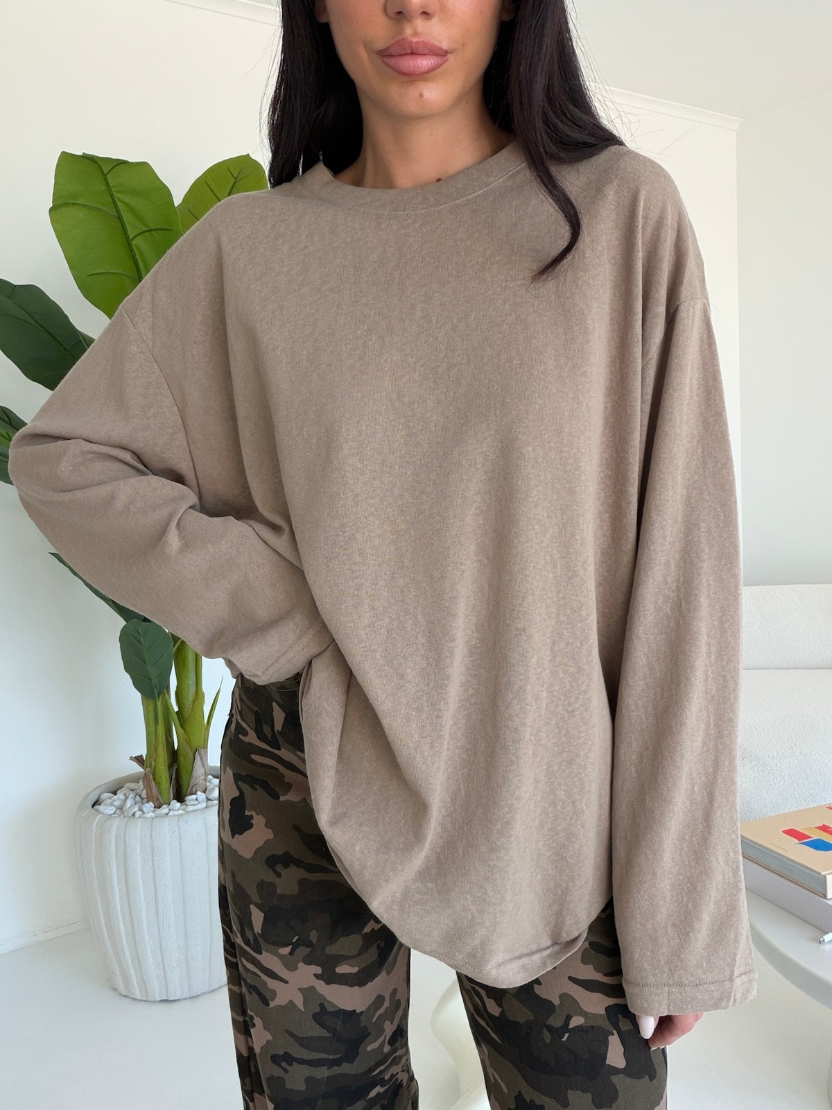 19366- MAGLIA LONG SLEEVE  TAUPE