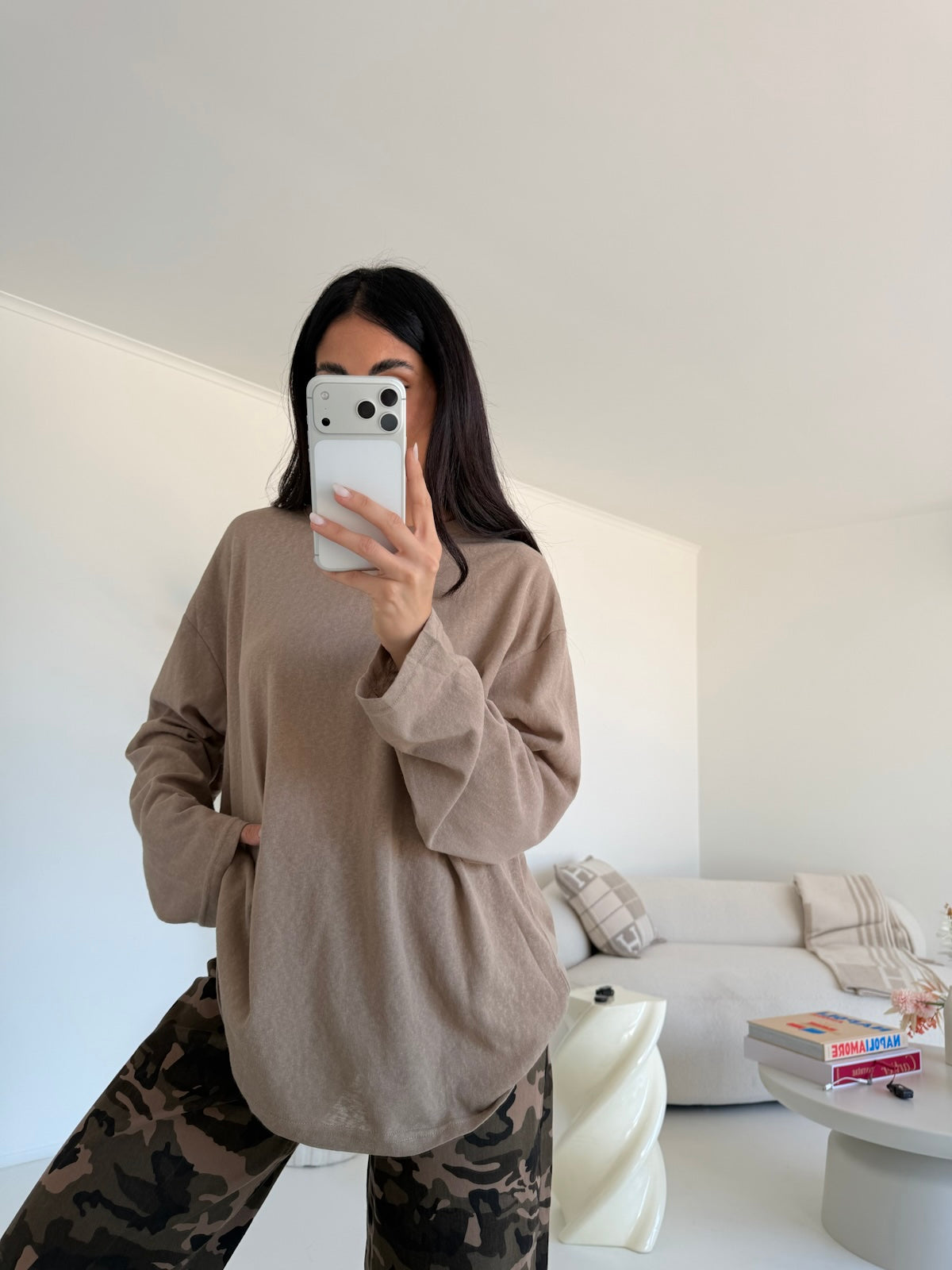 19366- MAGLIA LONG SLEEVE  TAUPE