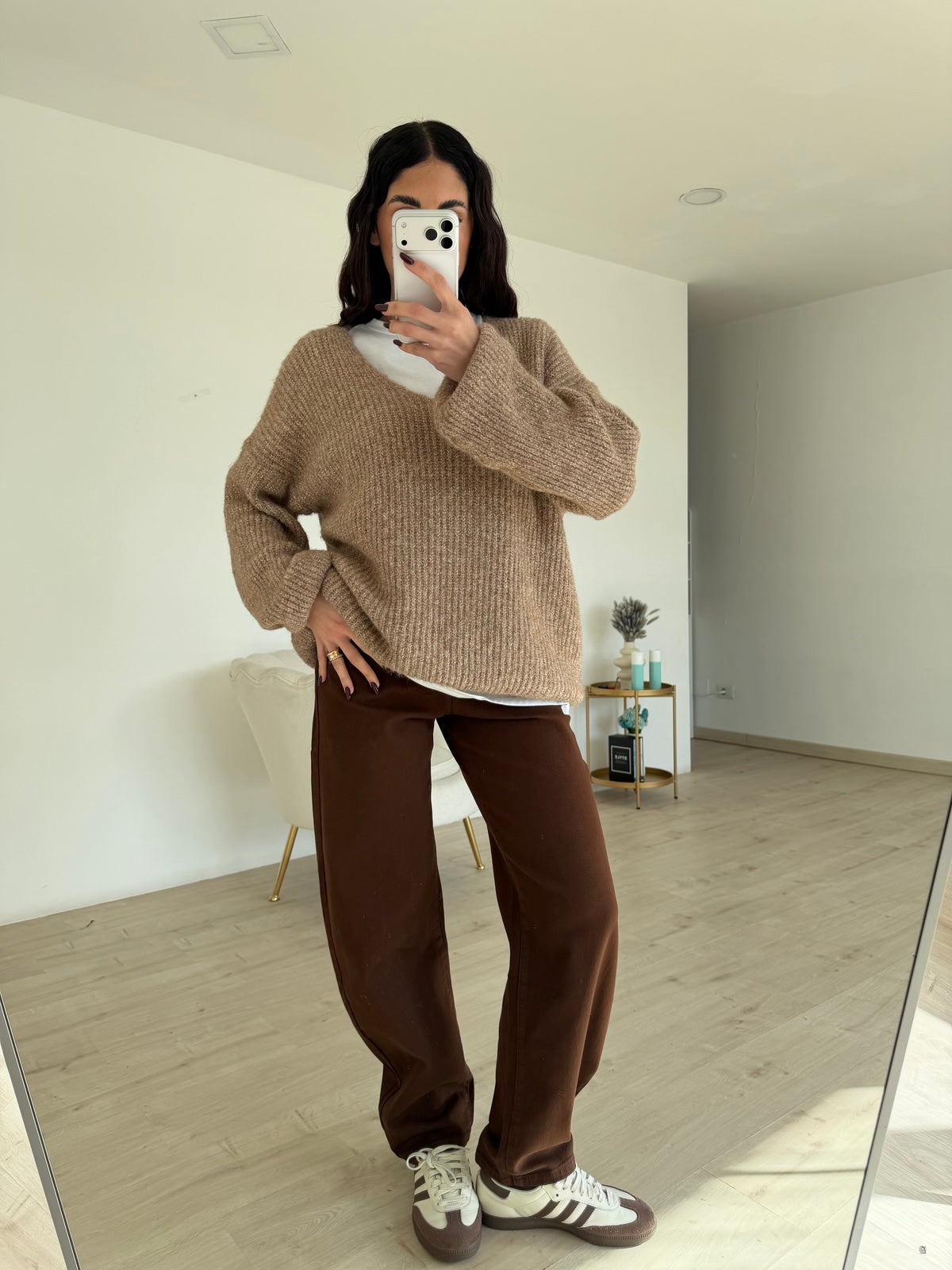 D5798-40-JEANS SLOUCHY CHOCOLATE