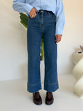 Y16039-D-JEANS PALAZZO CROP OCEAN