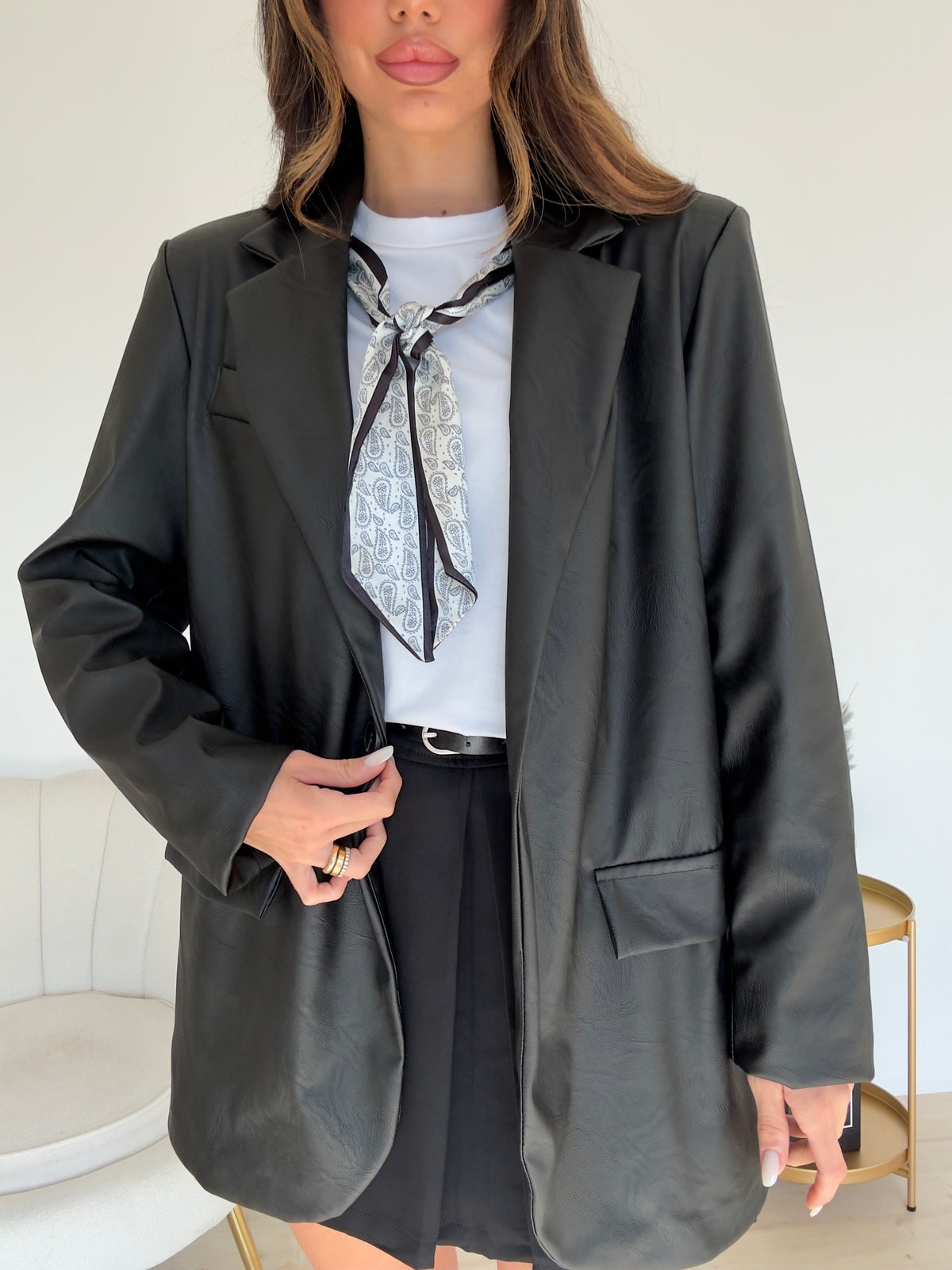 BLAZER LEATHER NERO