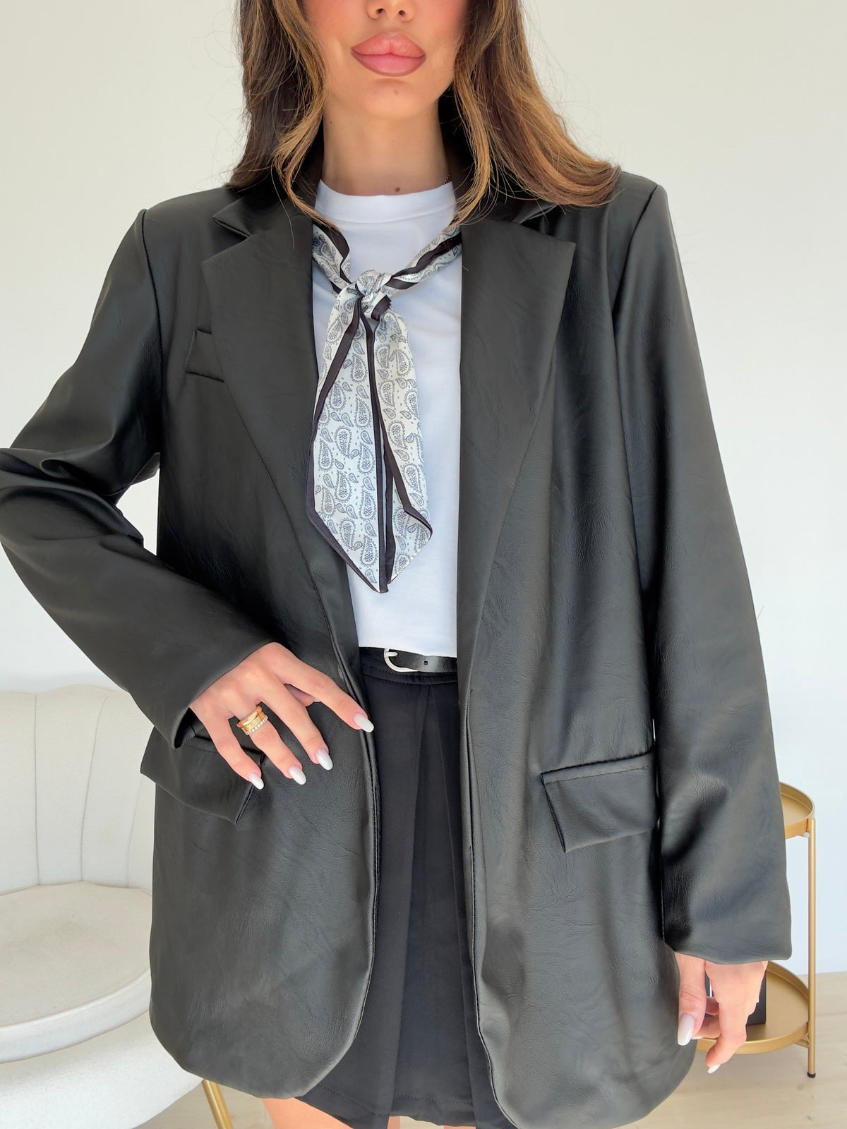 BLAZER LEATHER NERO
