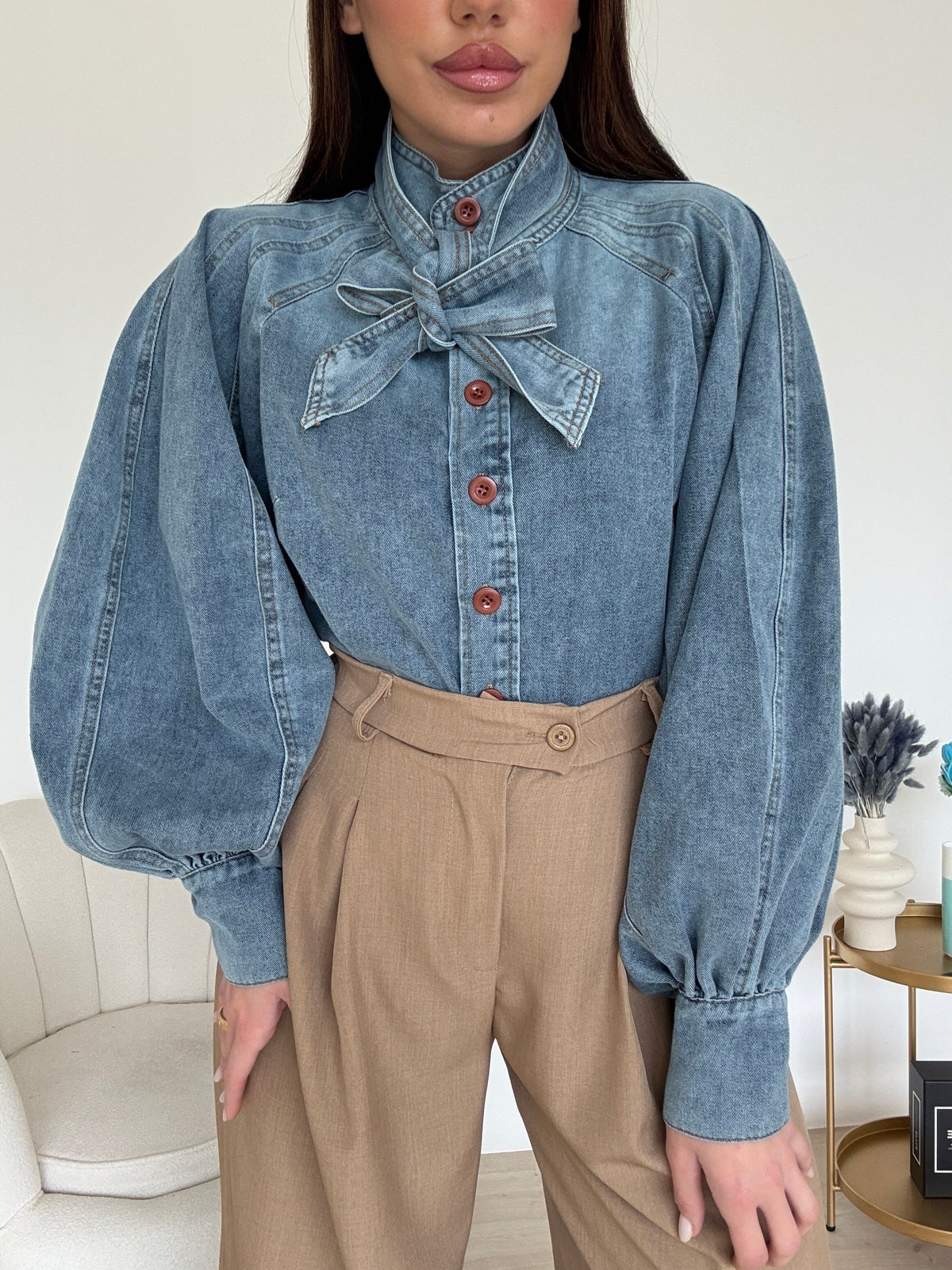 W26556-CAMICIA HODELL DENIM