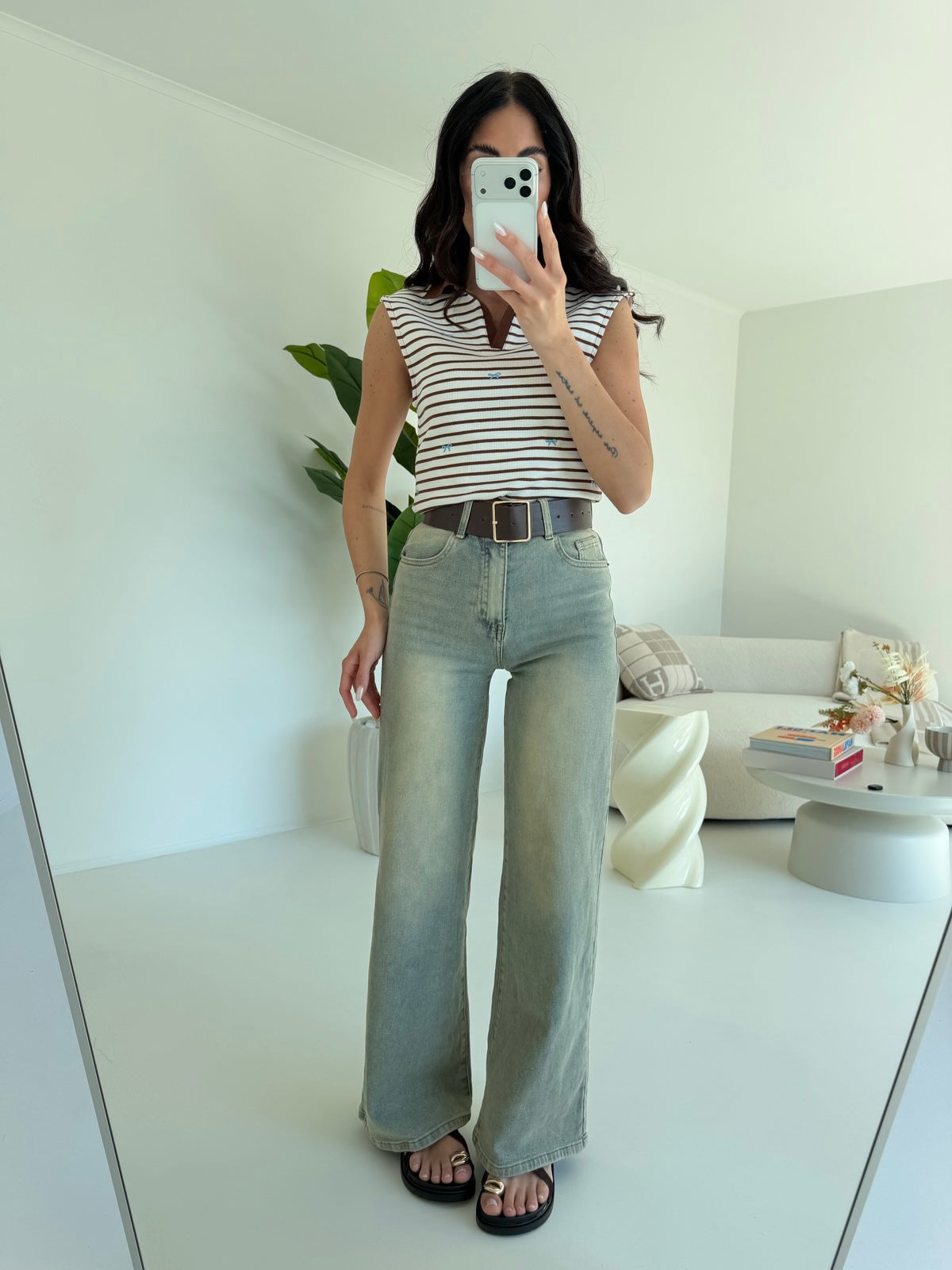 9557-JEANS+CINTURA LAVAGGIO SABBIATO