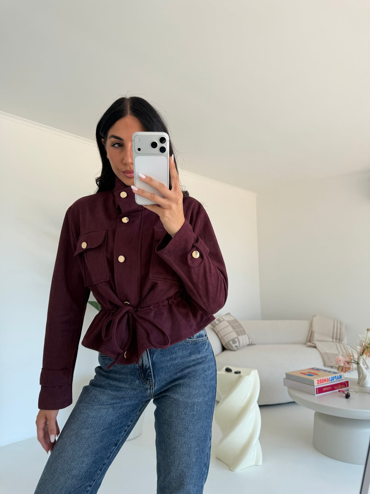 BIKER SUEDE WINE