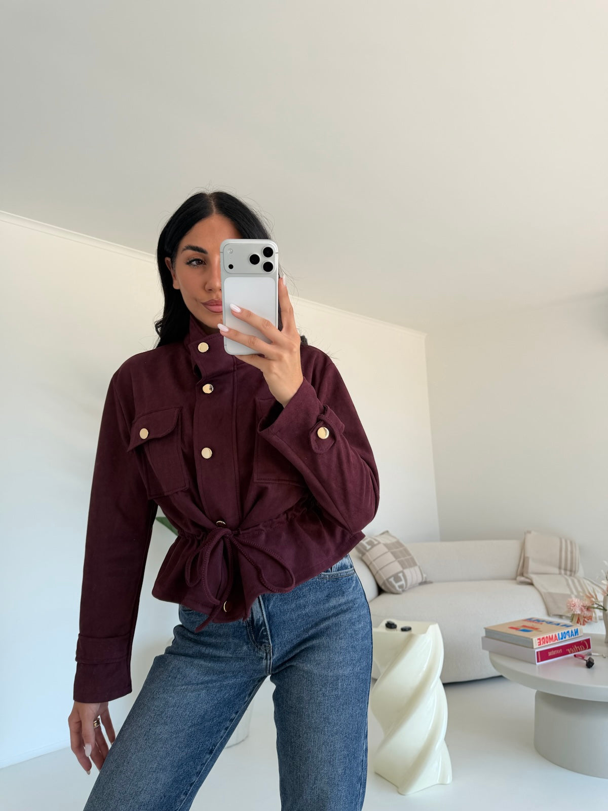 BIKER SUEDE WINE