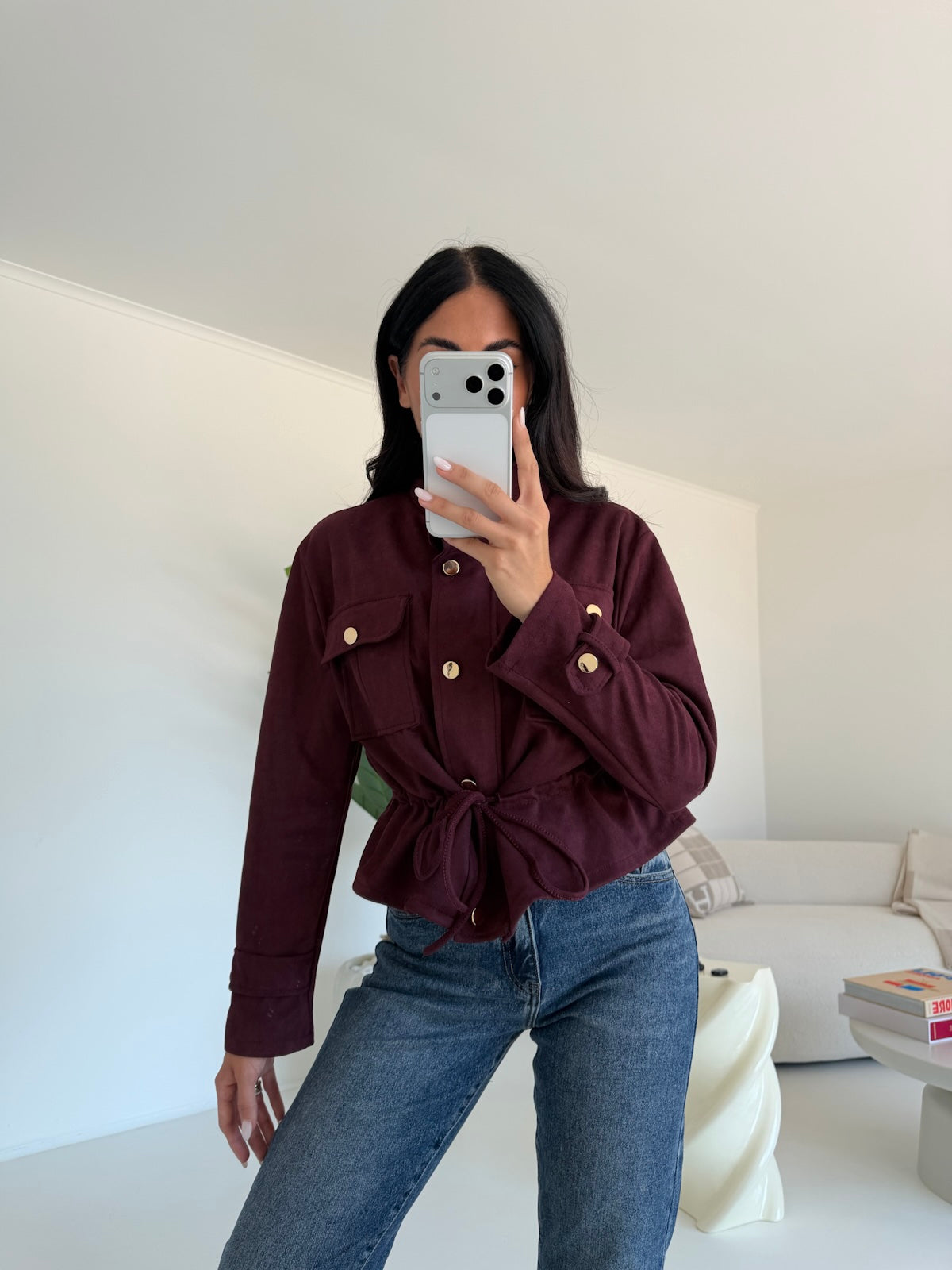BIKER SUEDE WINE
