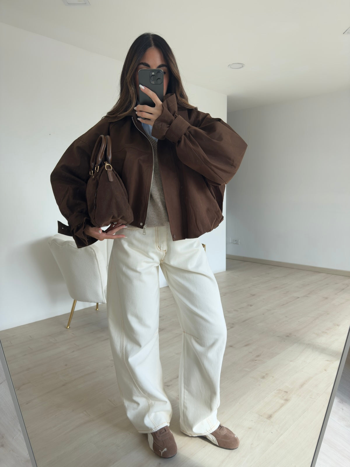 V10570-BOMBER CAMOSCIO CHOCO