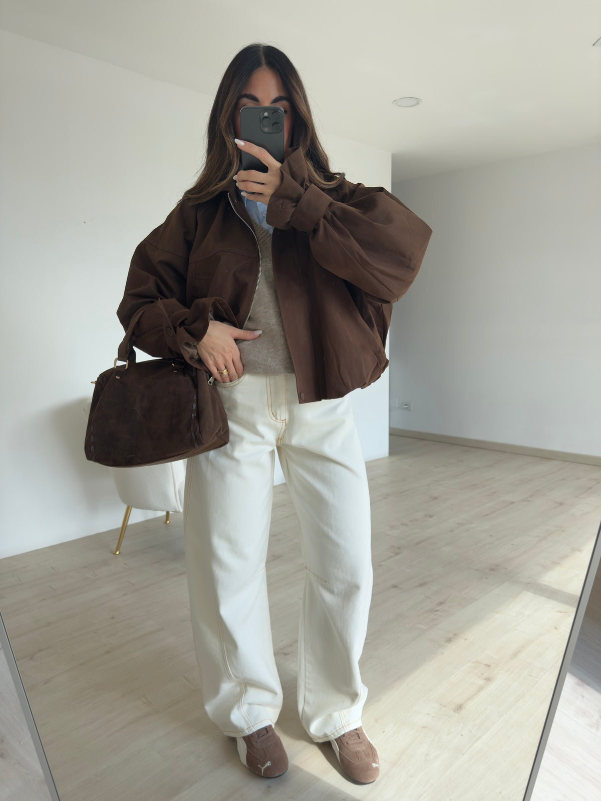 V10570-BOMBER CAMOSCIO CHOCO