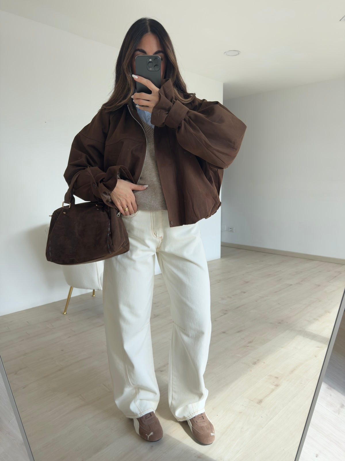 V10570-BOMBER CAMOSCIO CHOCO