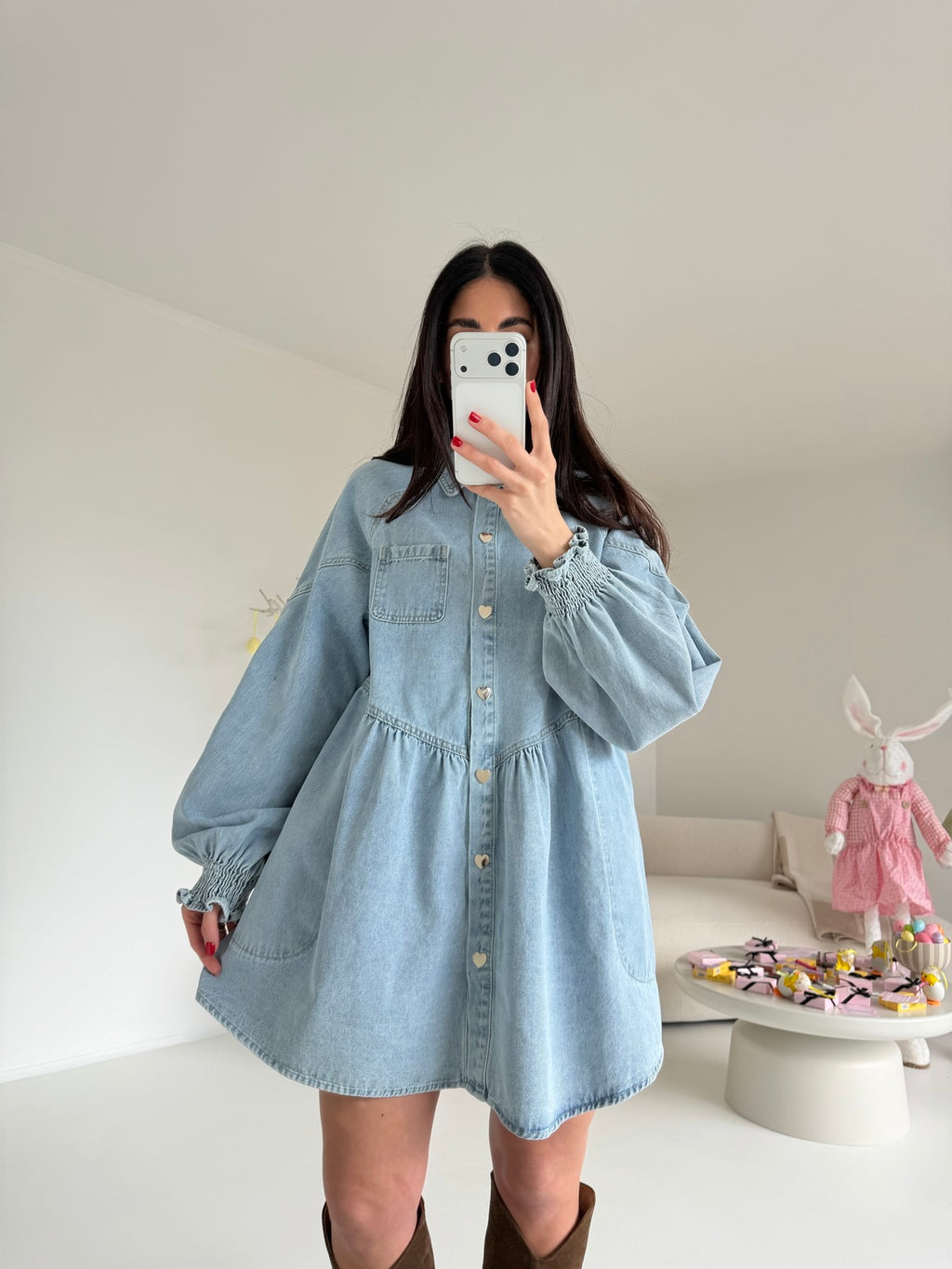 2749-MINI ABITO DENIM CHIARO
