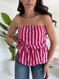TOP A RIGHE PINK