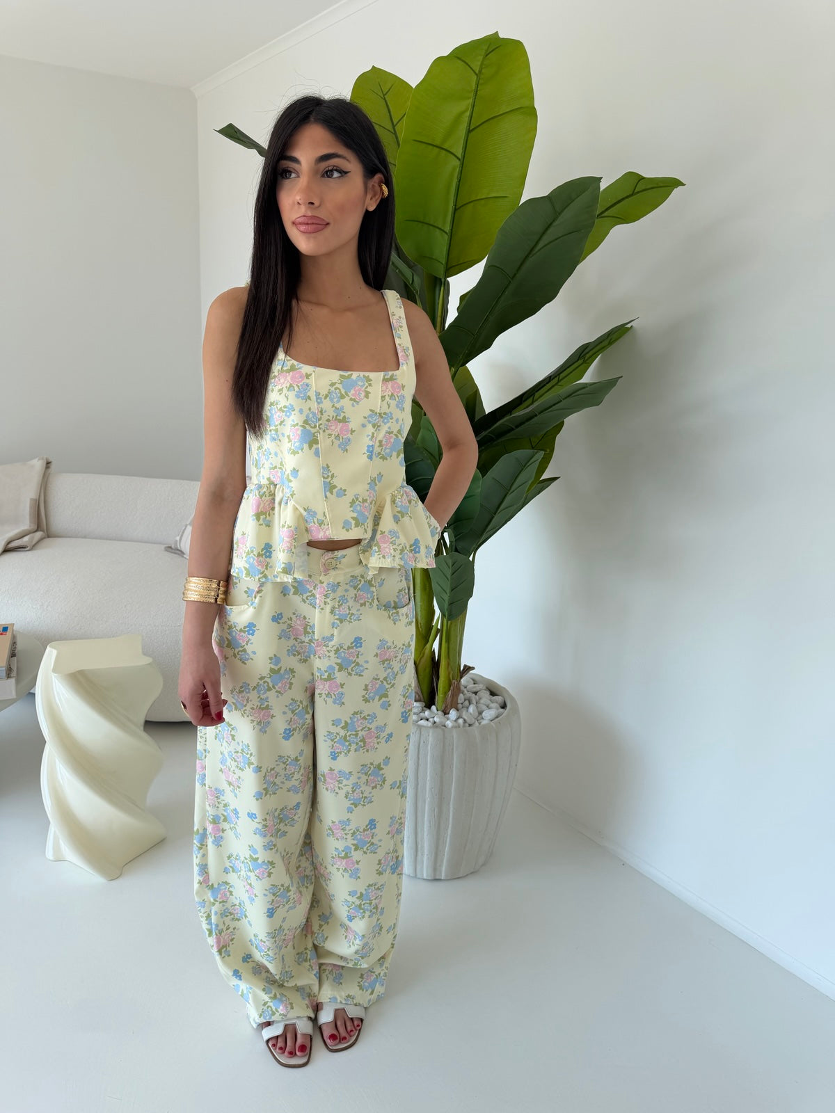13579-COORDINATO FLORIS YELLOW