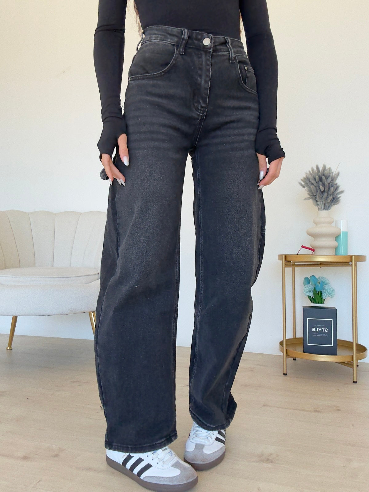 MI25144-3-JEANS SLOUCHY PEOPLE NERO