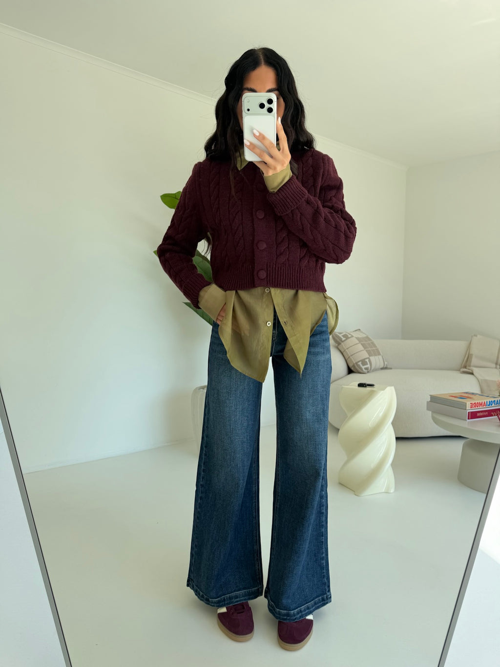 1718-CARDIGAN BRAIDS WINE