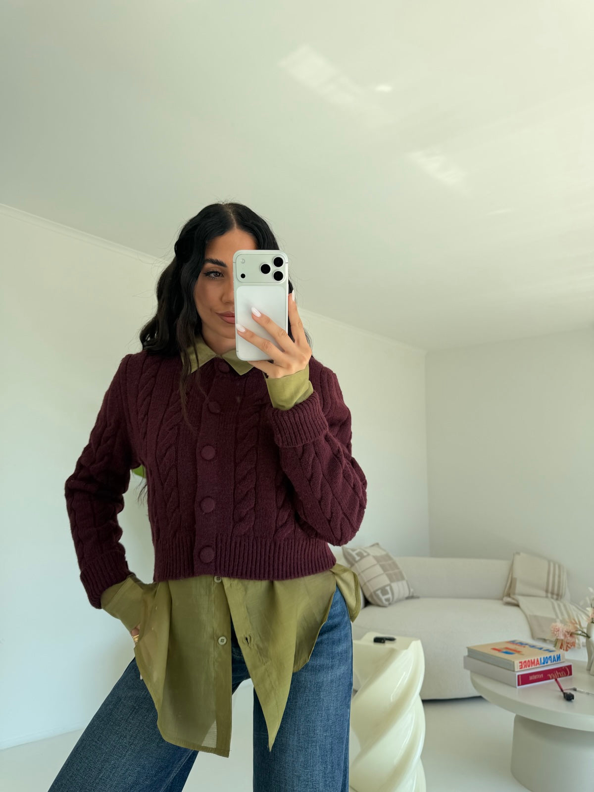 1718-CARDIGAN BRAIDS WINE