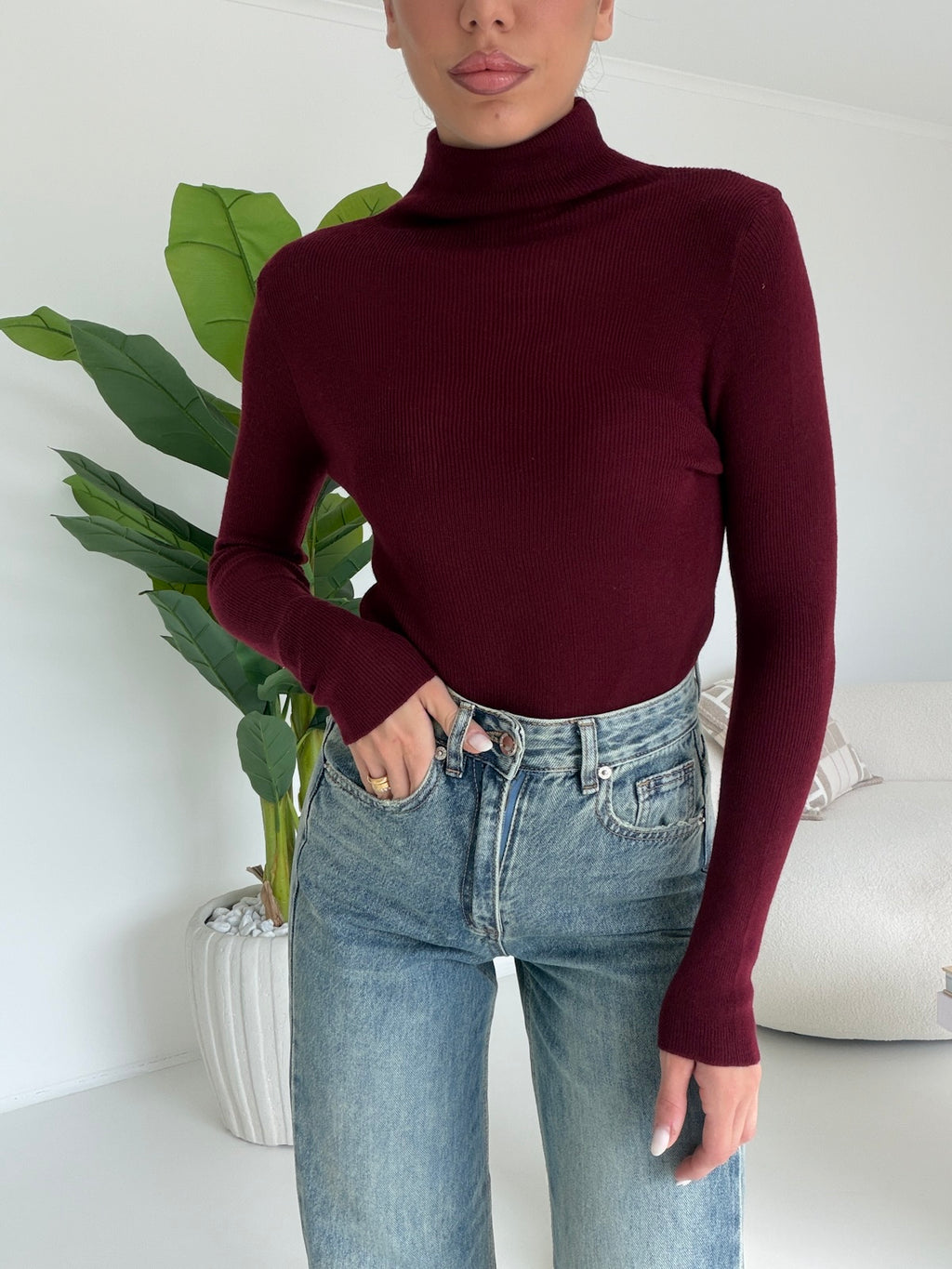 8530-MAGLIA FLATH BORDEAUX