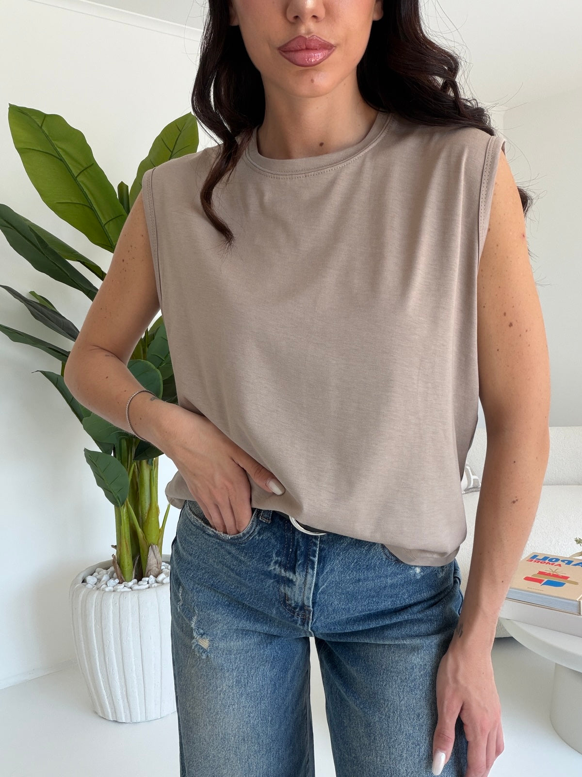 5720-T-SHIRT GIROMANICHE TAUPE